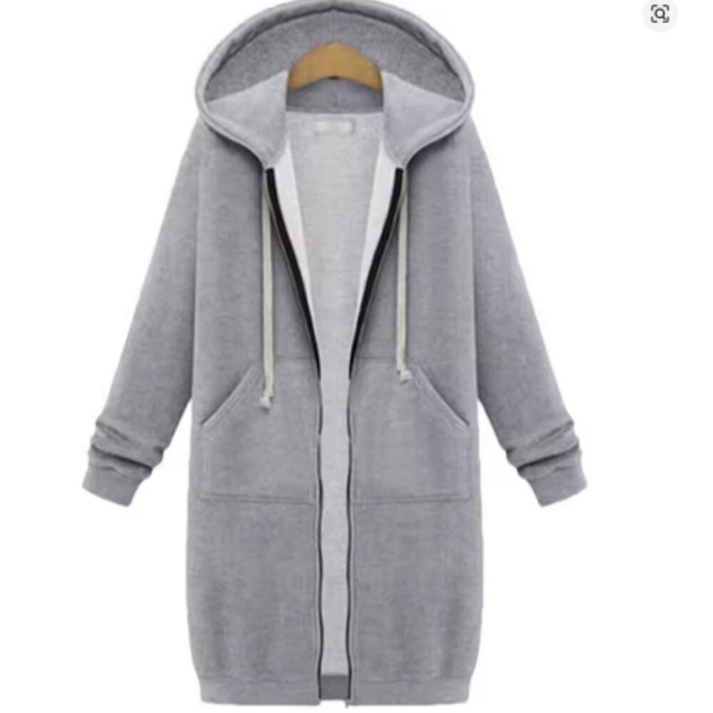 2025 Women's Autumn Winter ThickenHoodies Parkas Loose Hooded Jackets Zipper Poc